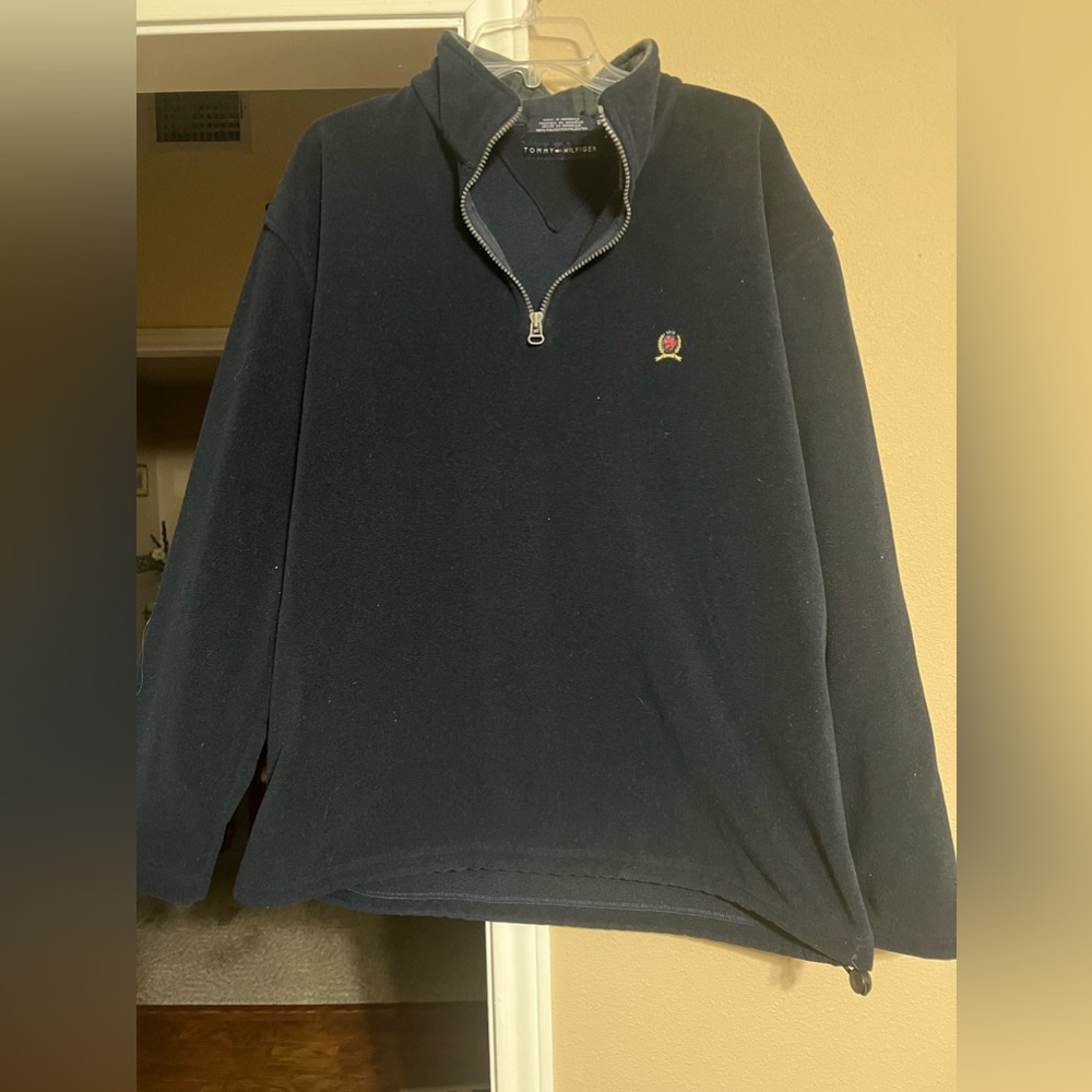 Tommy Hilfiger Men’s XL Pullover Navy Blue Quarter Zip